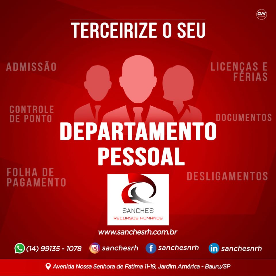 Sanches RH -Terceirização Departamento Pessoal